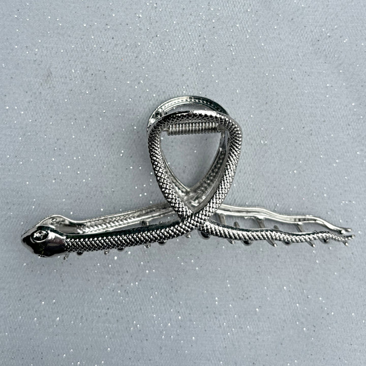Silver Snake Hair Claw Clip, Snake Claw Clip, Silver Claw Clip, Large Silver Hair Clip, Metal Claw Clip 
