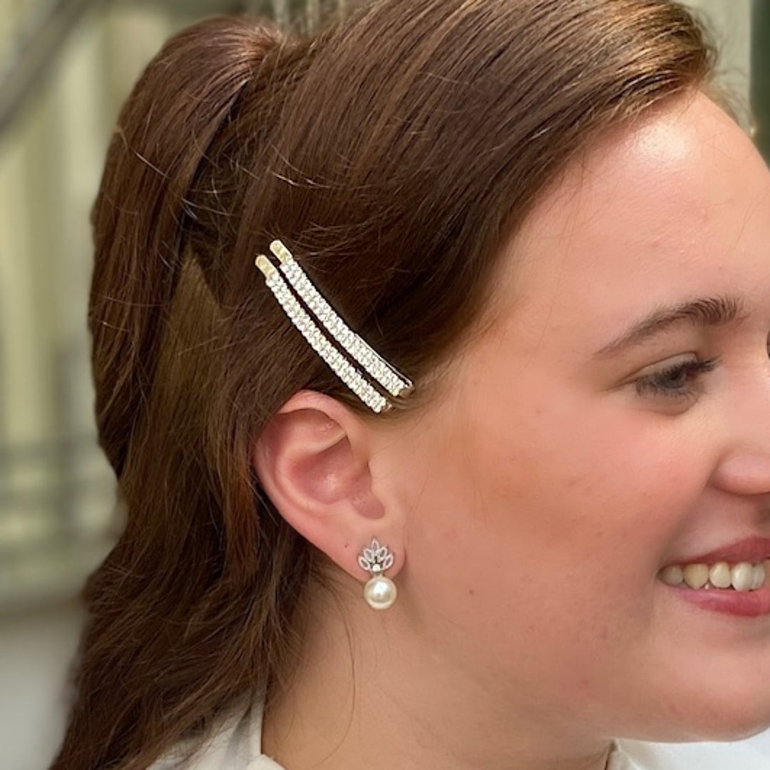 Small Diamante Hair Slides, Diamante Hair Slides, Silver Hair Slides, Sparkly Hair Slides, Small Hair Slides, Short Hair Slides