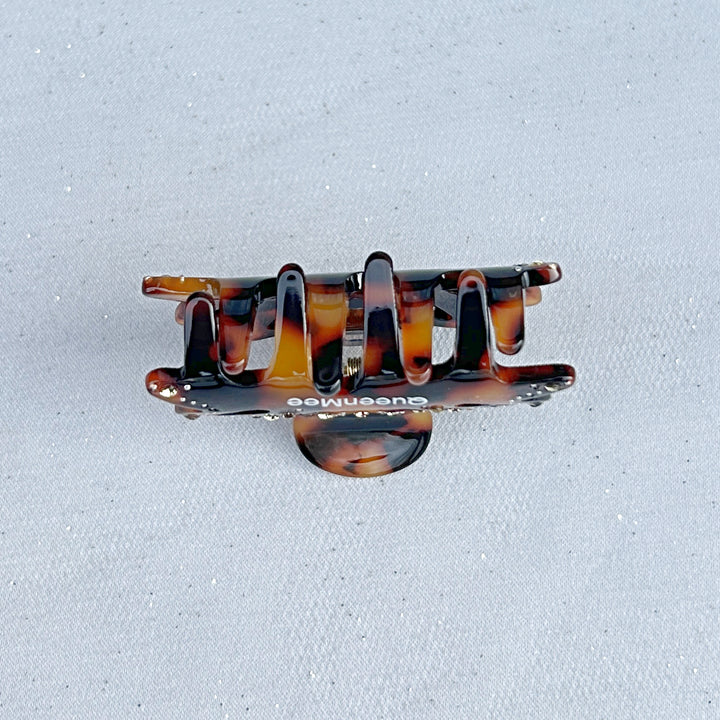 Small Hair Claw Tortoiseshell Hair Clip with Jewels Jaw