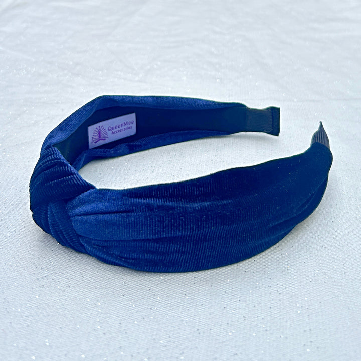 Velvet Headband Navy Knot Headband Alice Band