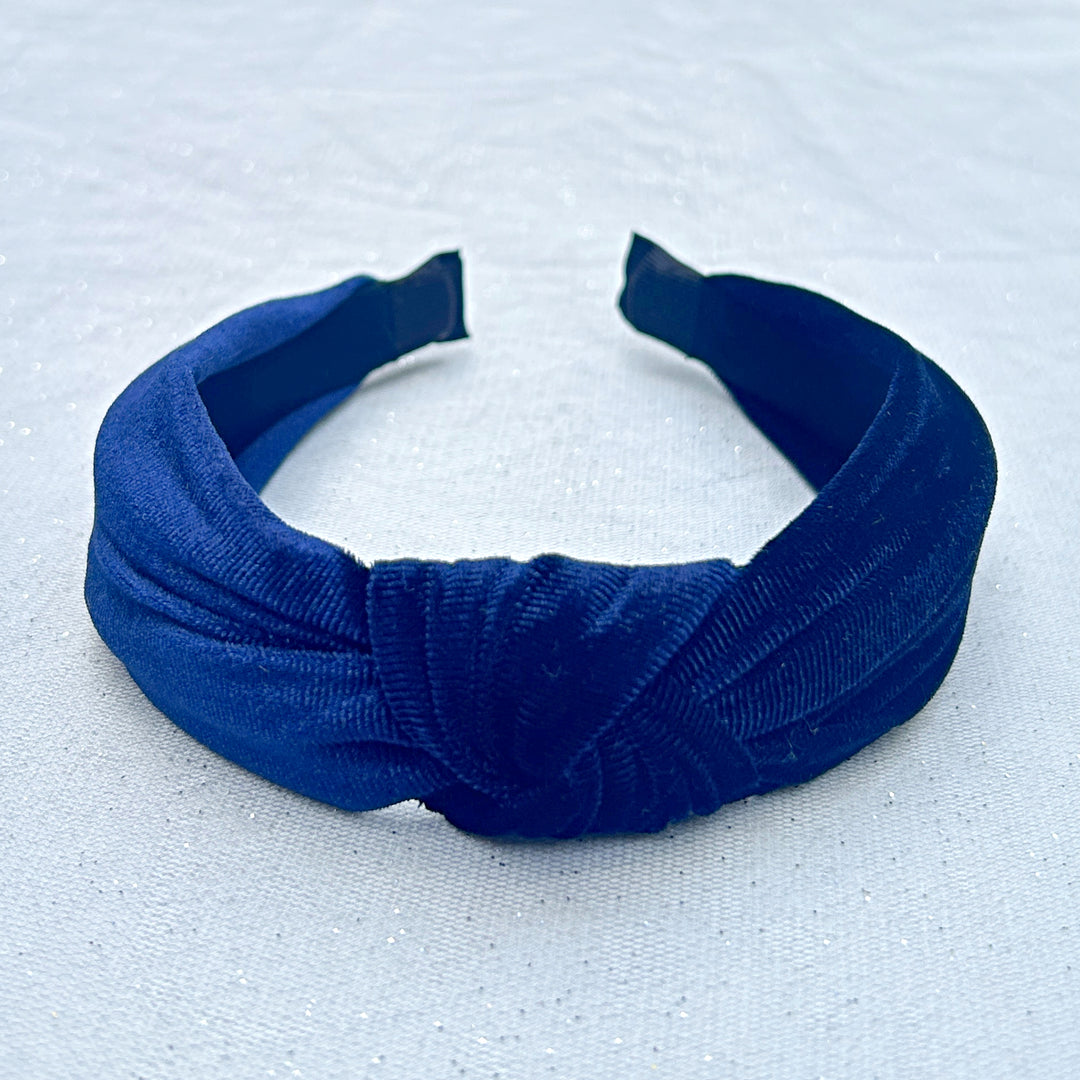 Velvet Headband Navy Knot Headband