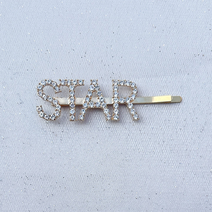 Word Hair Clip Word Hair Slide Diamante Hair Grip Gold Star