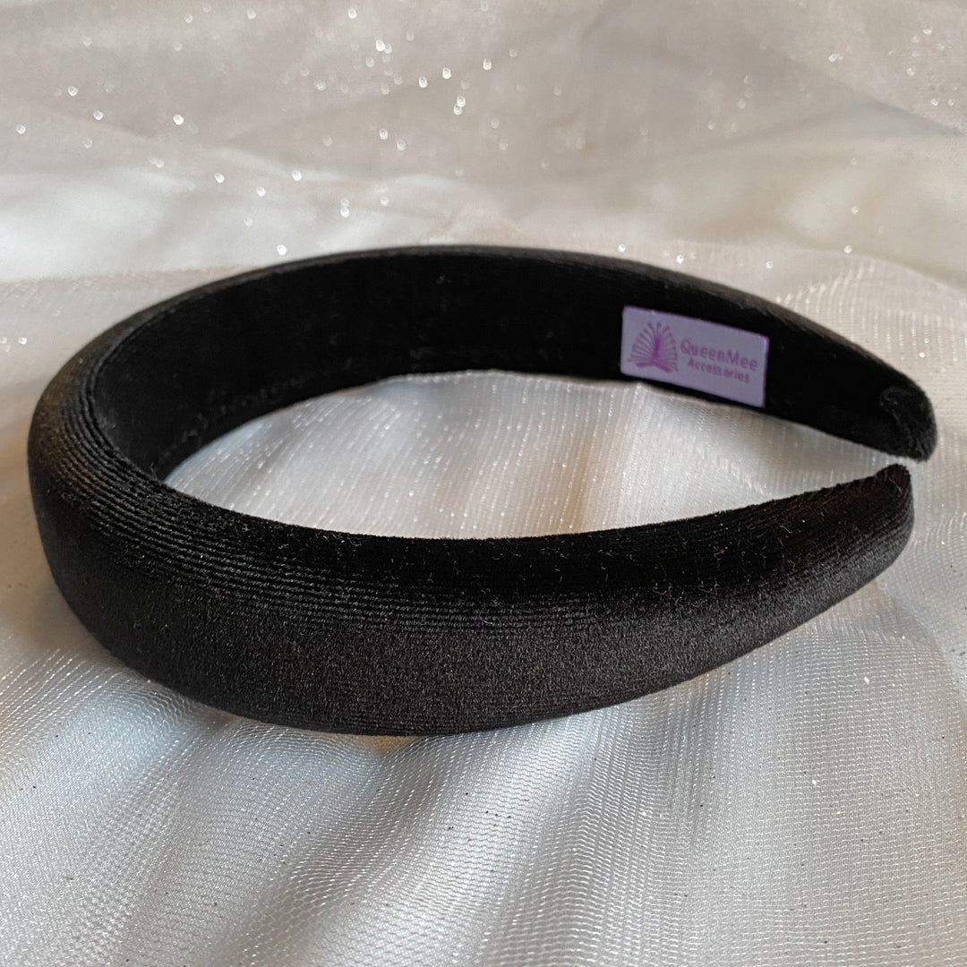 black velvet headband padded hair band classic