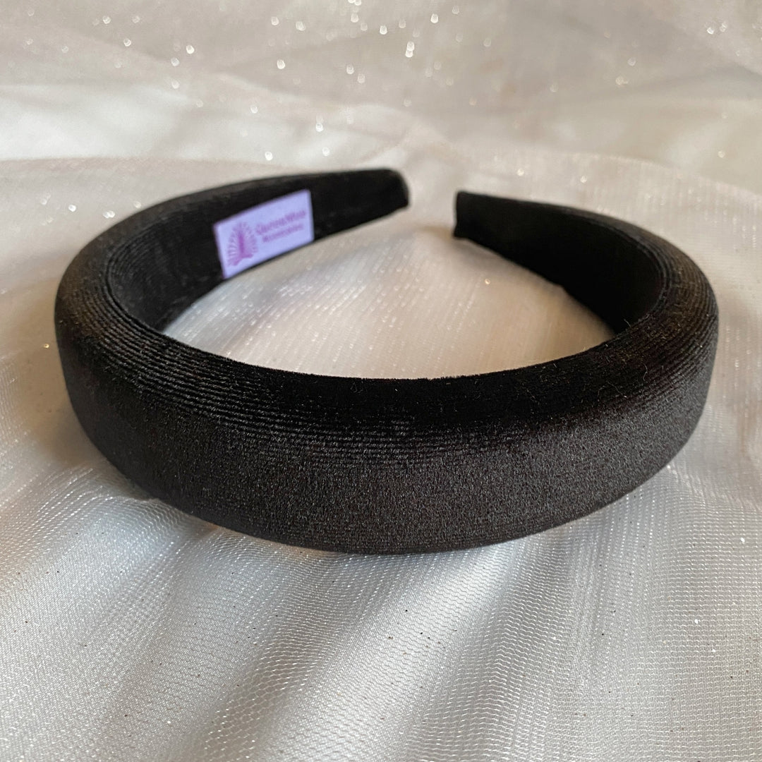 black velvet headband padded hair band