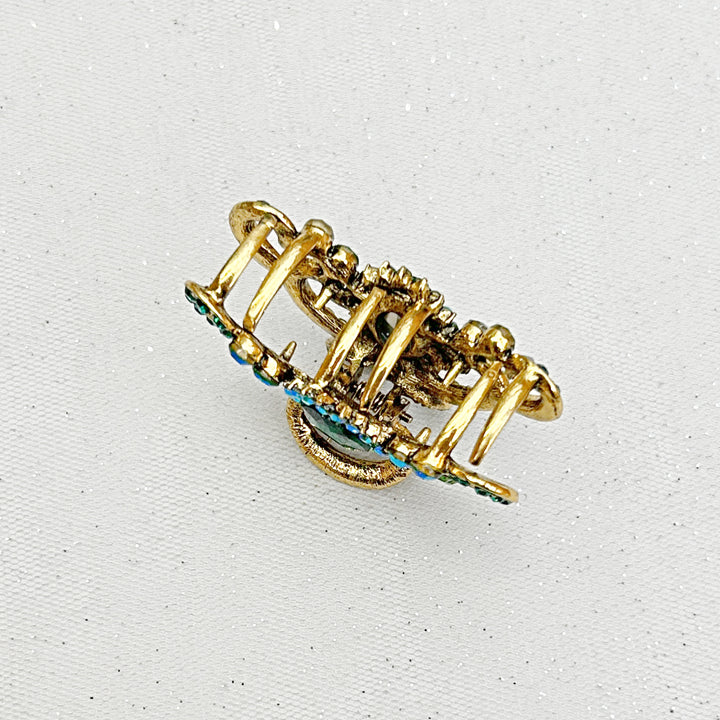 Blue Hair Claw Clip with Gems jaw