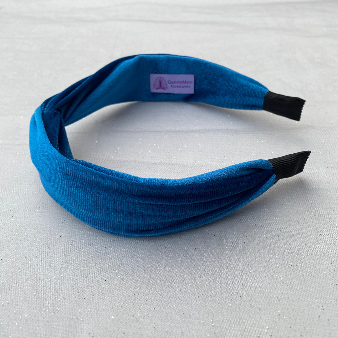 blue headband velvet headband knot hair band