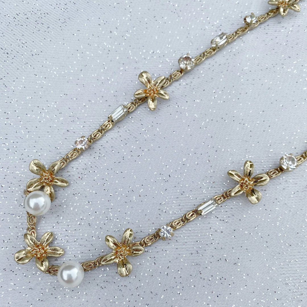 Gold Chain Headband with Pearls