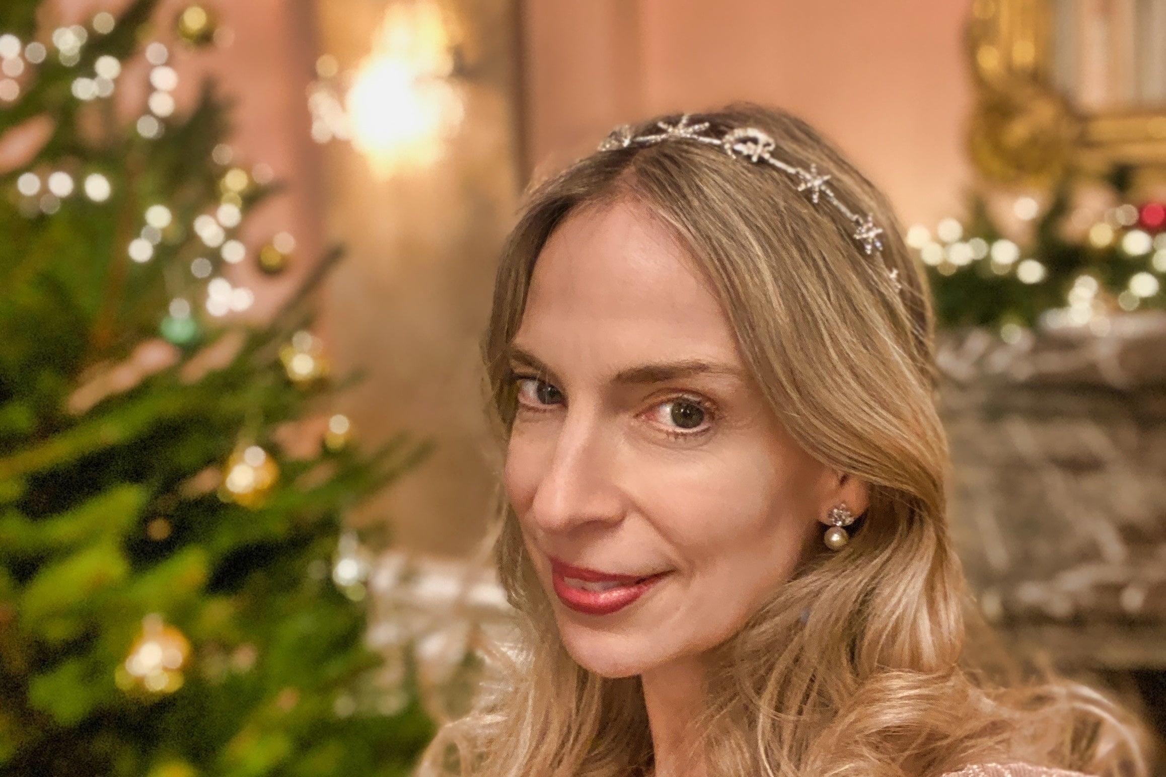 christmas hair accessories jewelled headband star headband silver hair band amanda waterstone