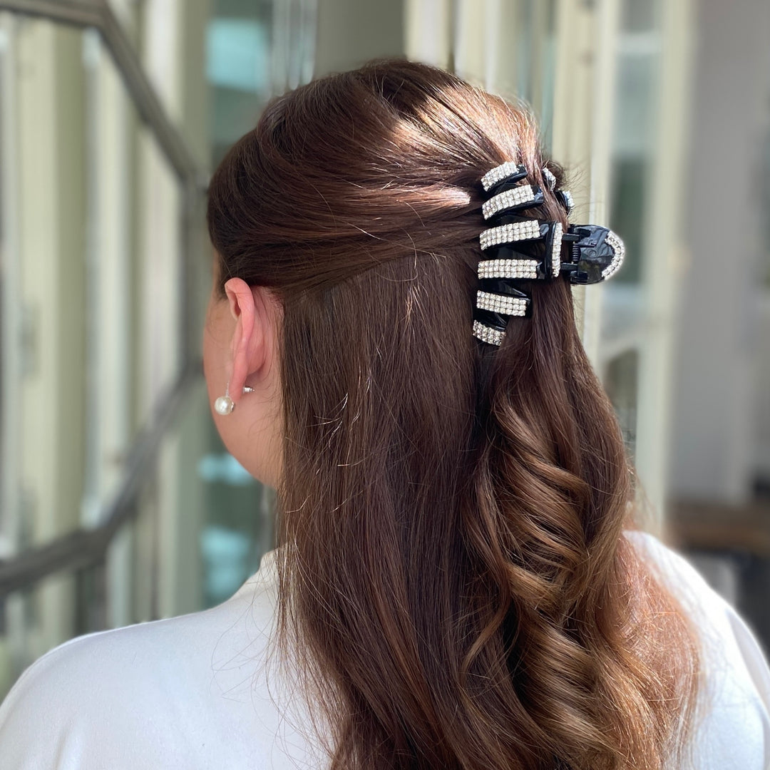 diamante hair clamp large hair claw half up hair