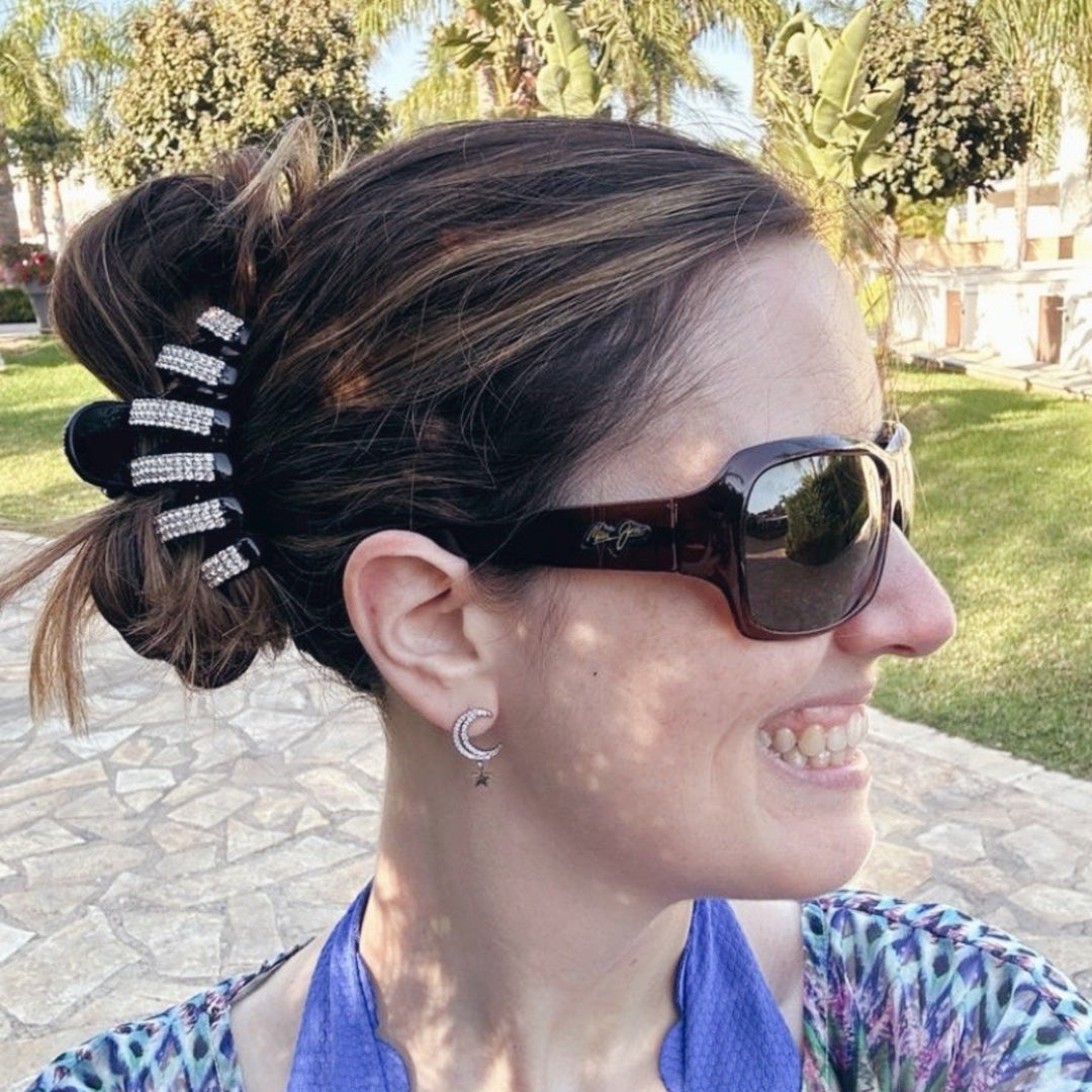 diamante hair clamp large holiday hair updo