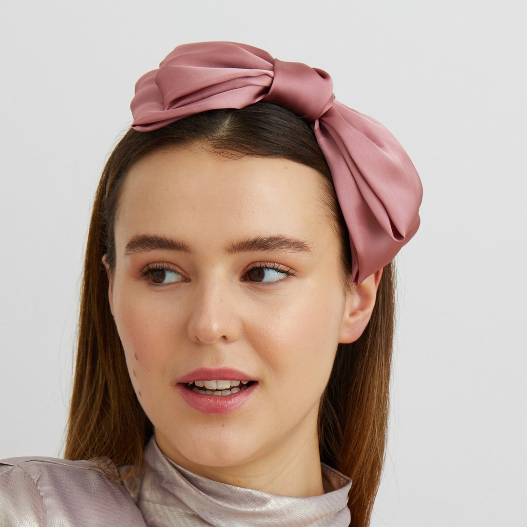 Fascinator bow headband pink