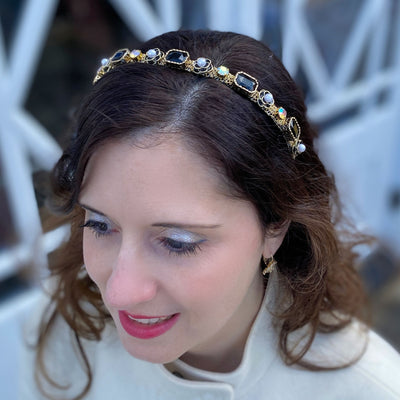 gold headband wedding guest hair band thick hair