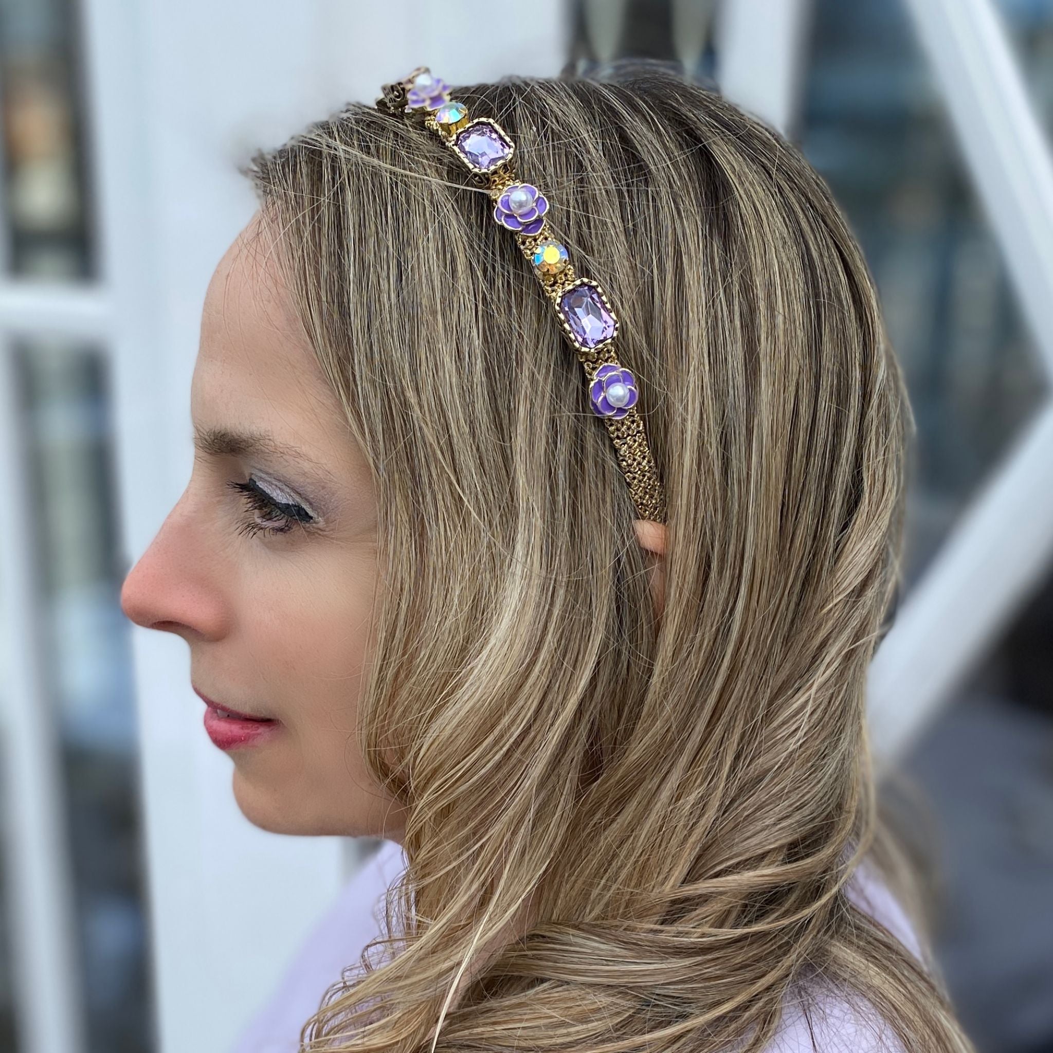Handmade Three Flower Bunch Hair Band- Golden – Knotty Ribbons