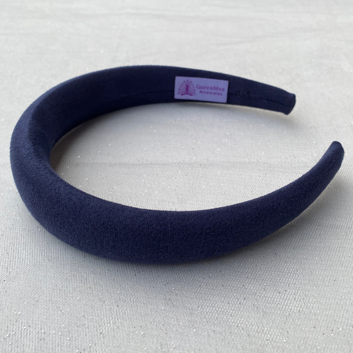 Navy Headband Vegan Suede Hair Band