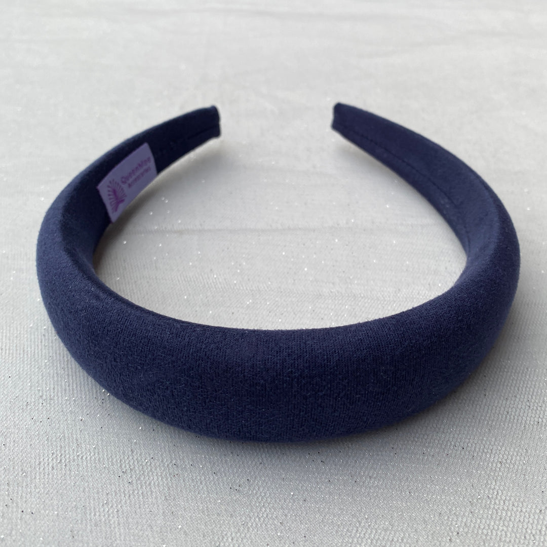 Navy Headband Vegan Suede Hair Band