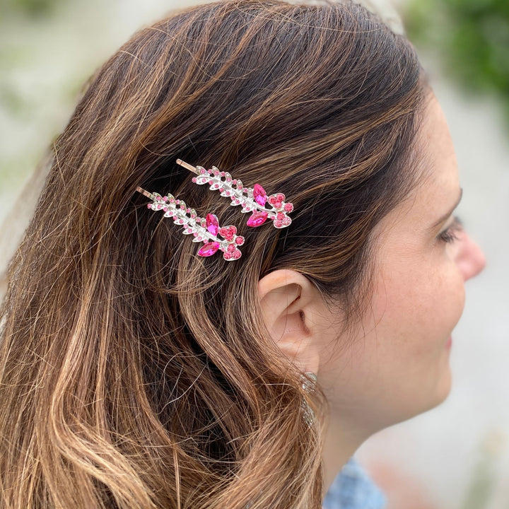 pink hair slides for wavy hair