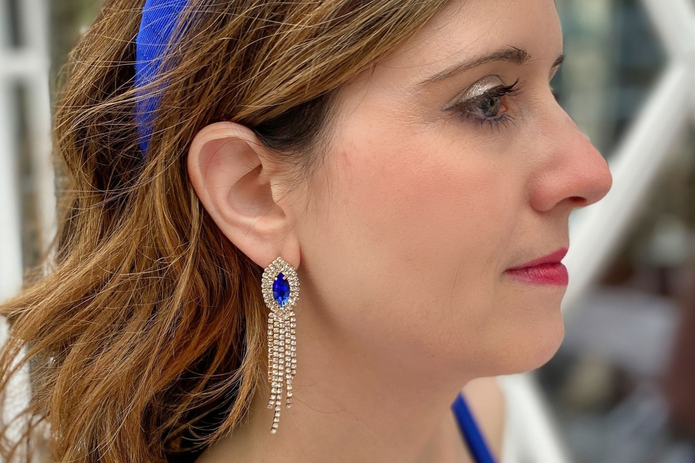 queenmee accessories spring 2023 blue earrings