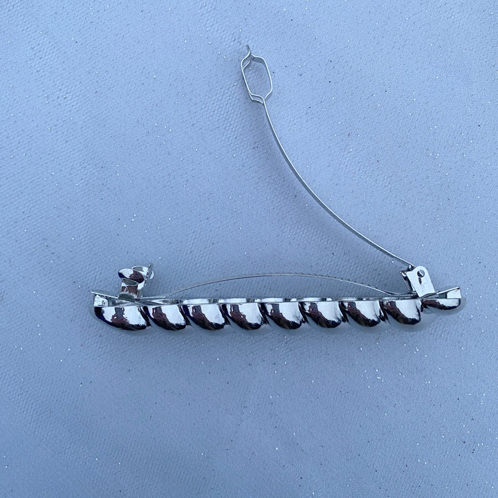 silver hair barrette hair clasp