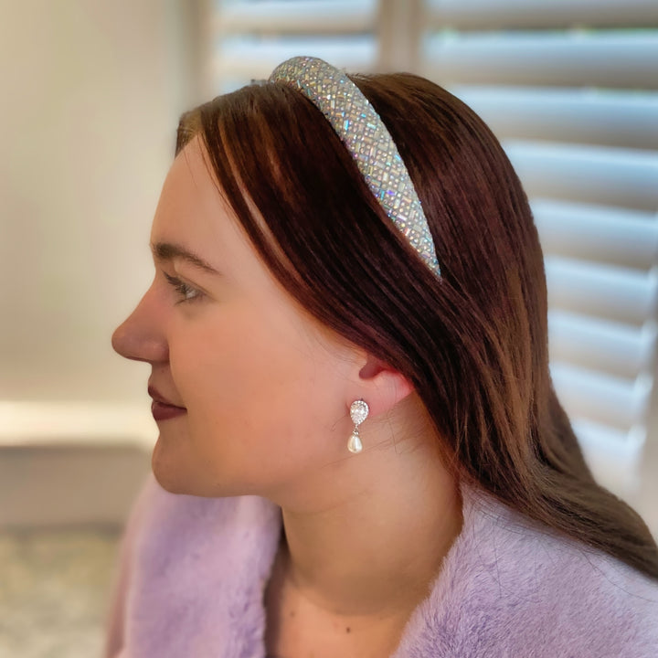 silver headband disco headband sparkling