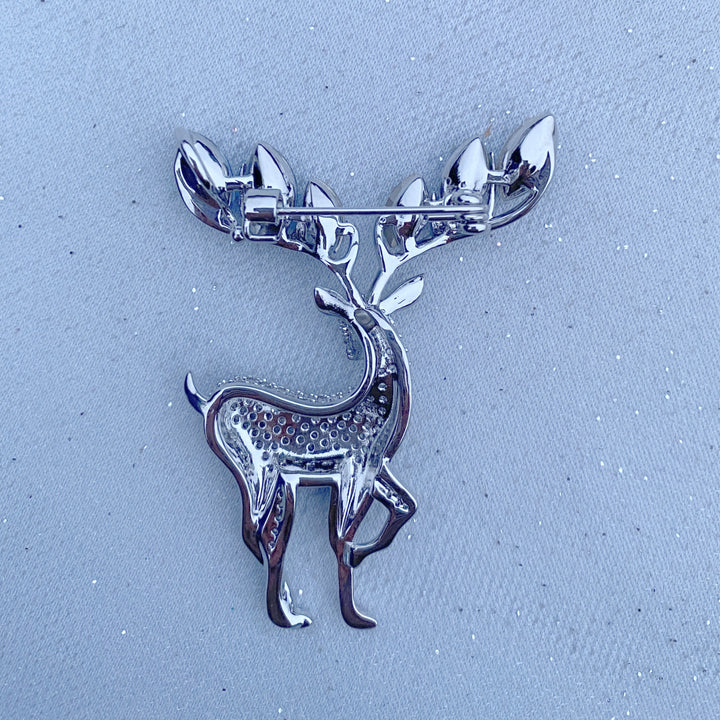 stag brooch deer pin silver brooch