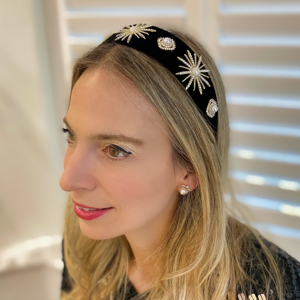 ヘアアクセサリー Velour Stars Headband Amazon.com : FROG SAC Star Studded White Knotted Headband