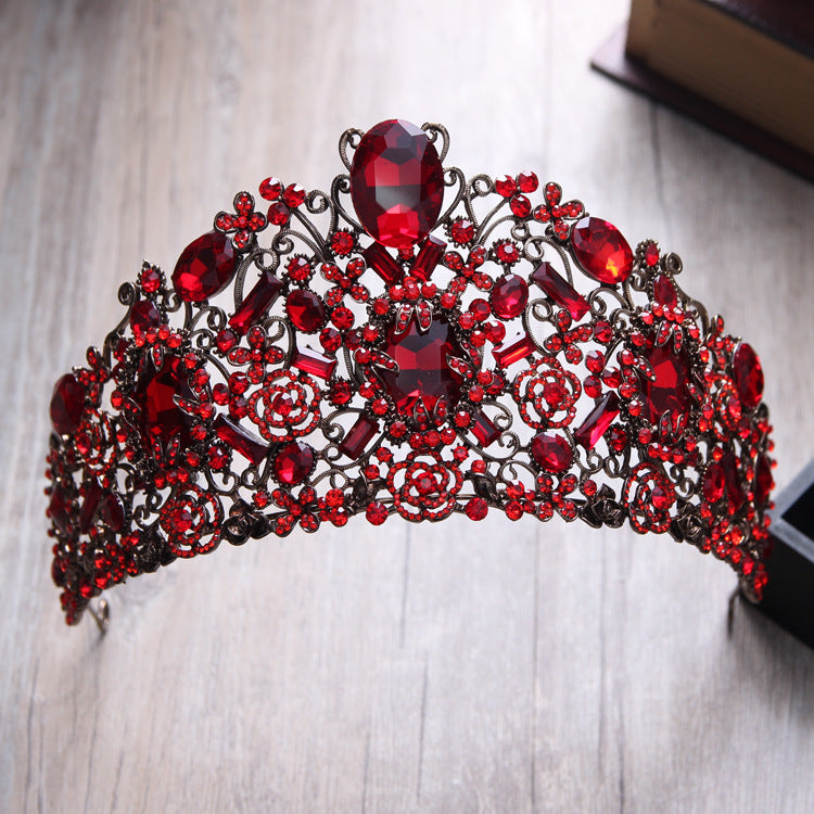 red crown floral semi circle