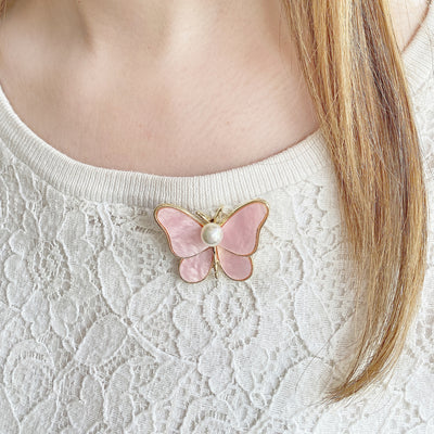 Butterfly brooch pink brooch pin