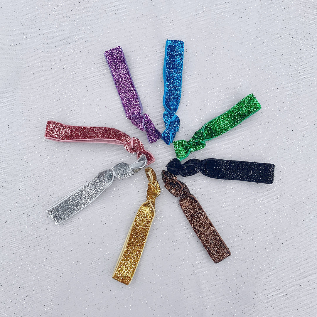 Glitter hair ties rainbow