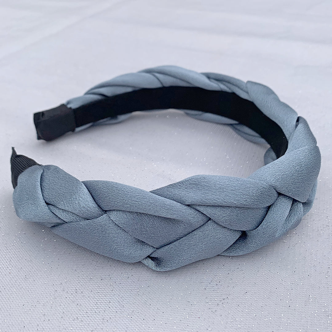 light blue headband braided alice band