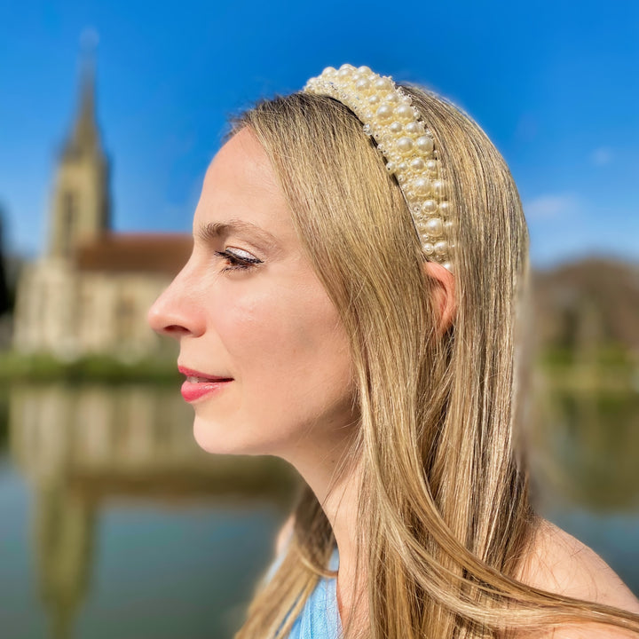 Pearl Headband with Crystal Ivory