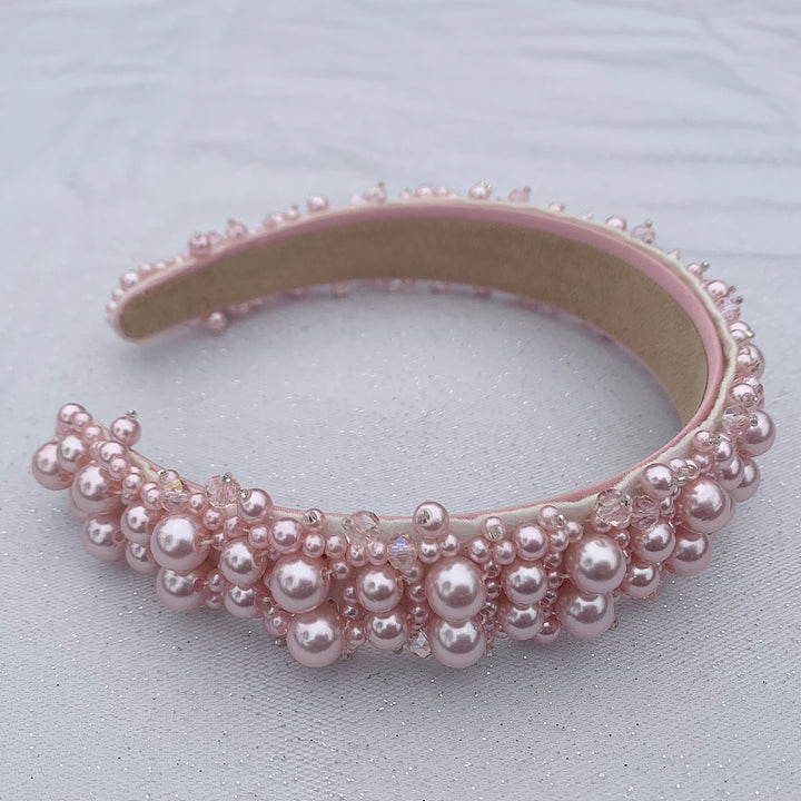 Pearl headband with Crystal Pink Alice Band