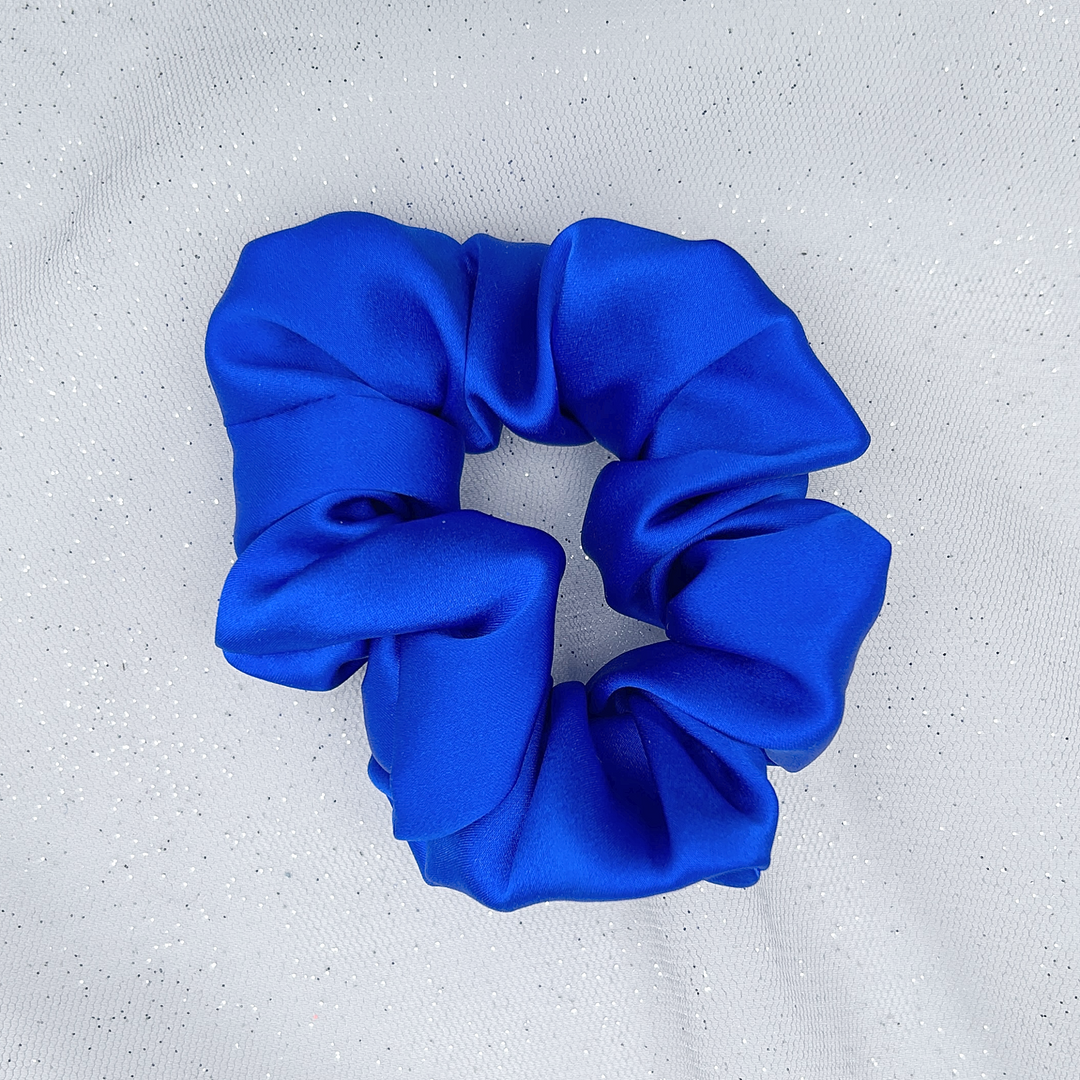 Silk Scrunchie in Blue Mulberry Silk