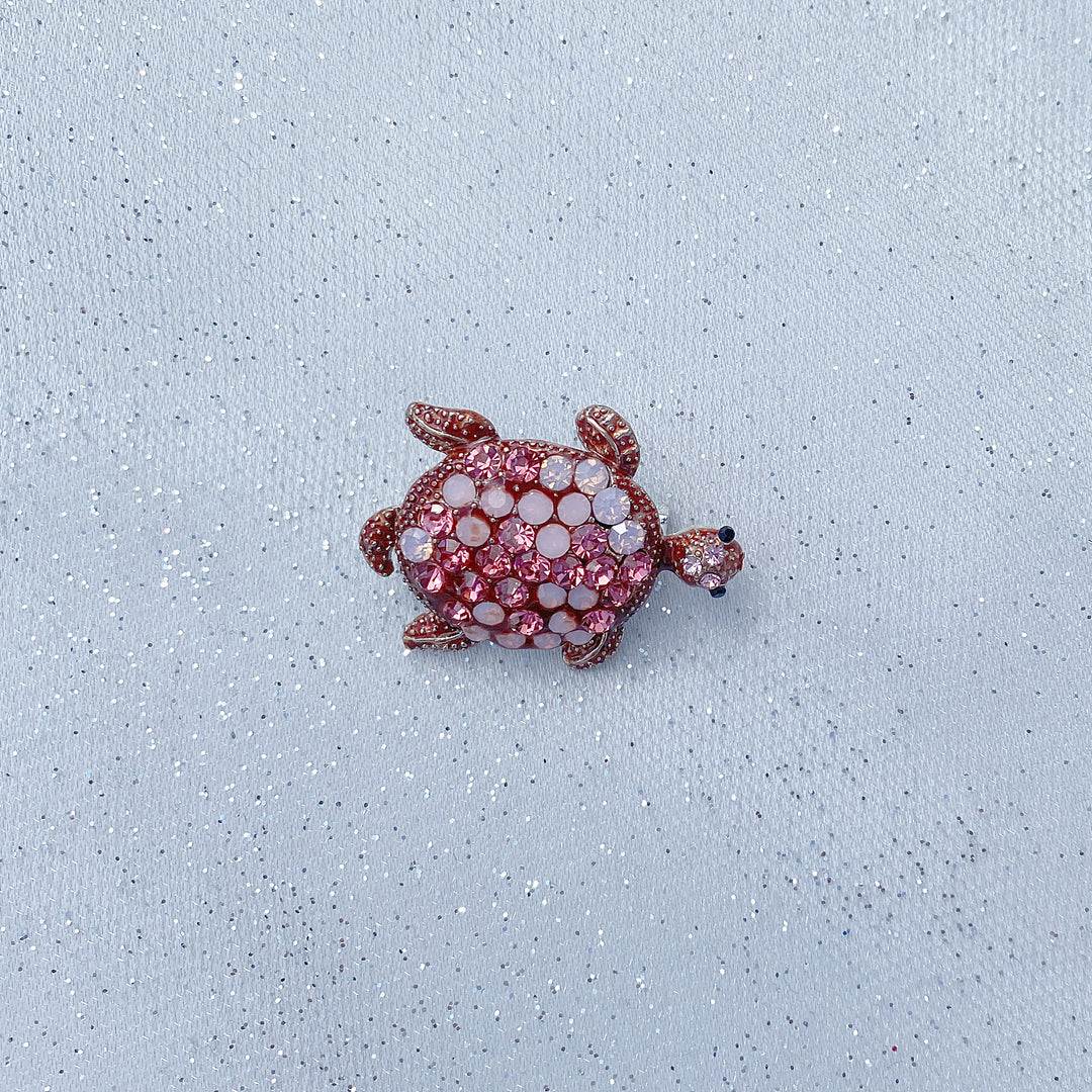 Turtle brooch pink brooch