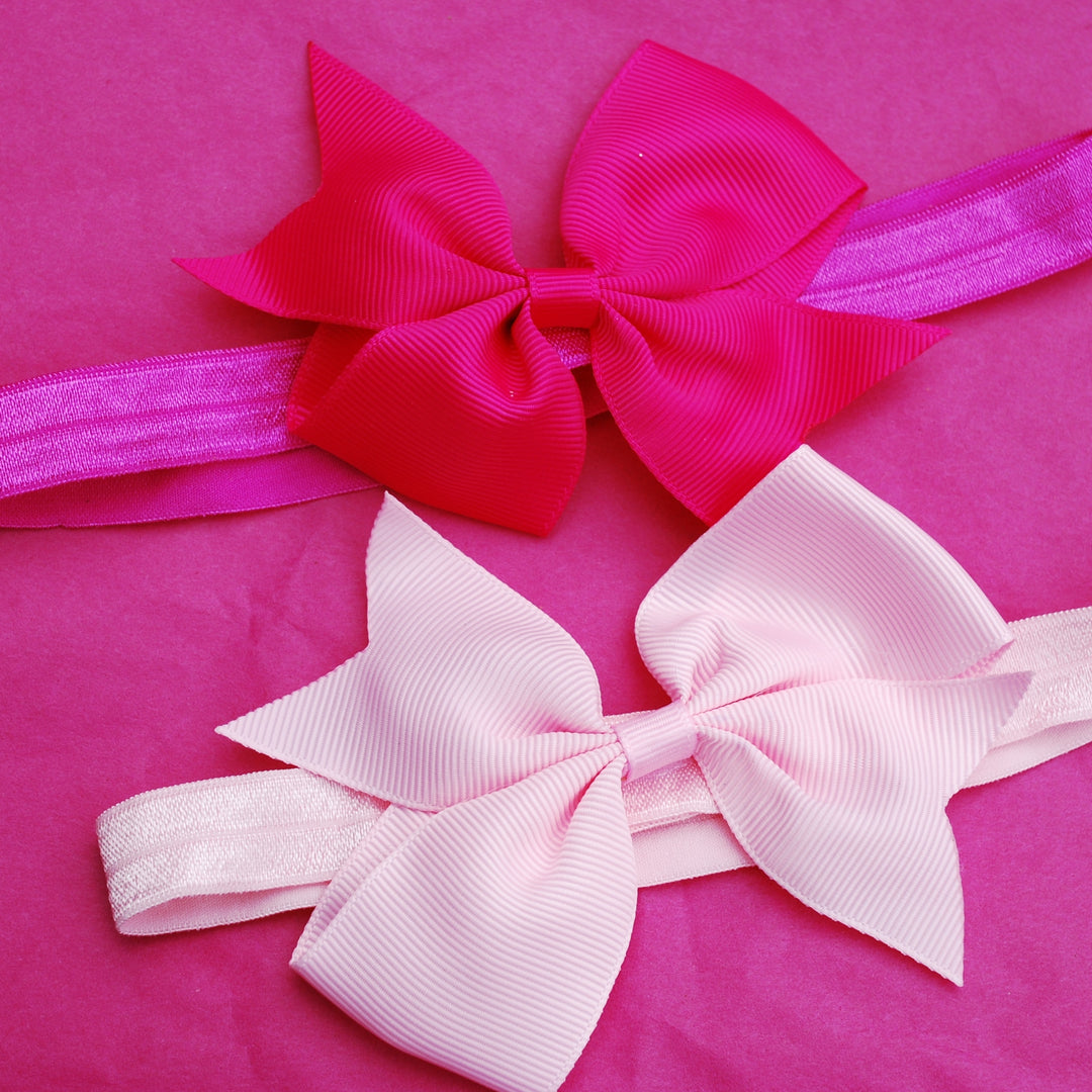 baby bow headbands pink gift set