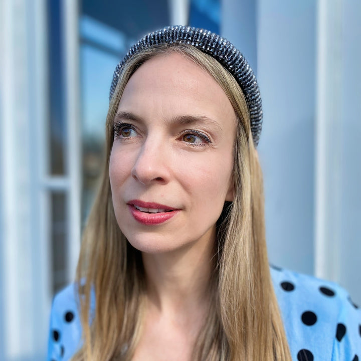 beaded headband grey wedding guest