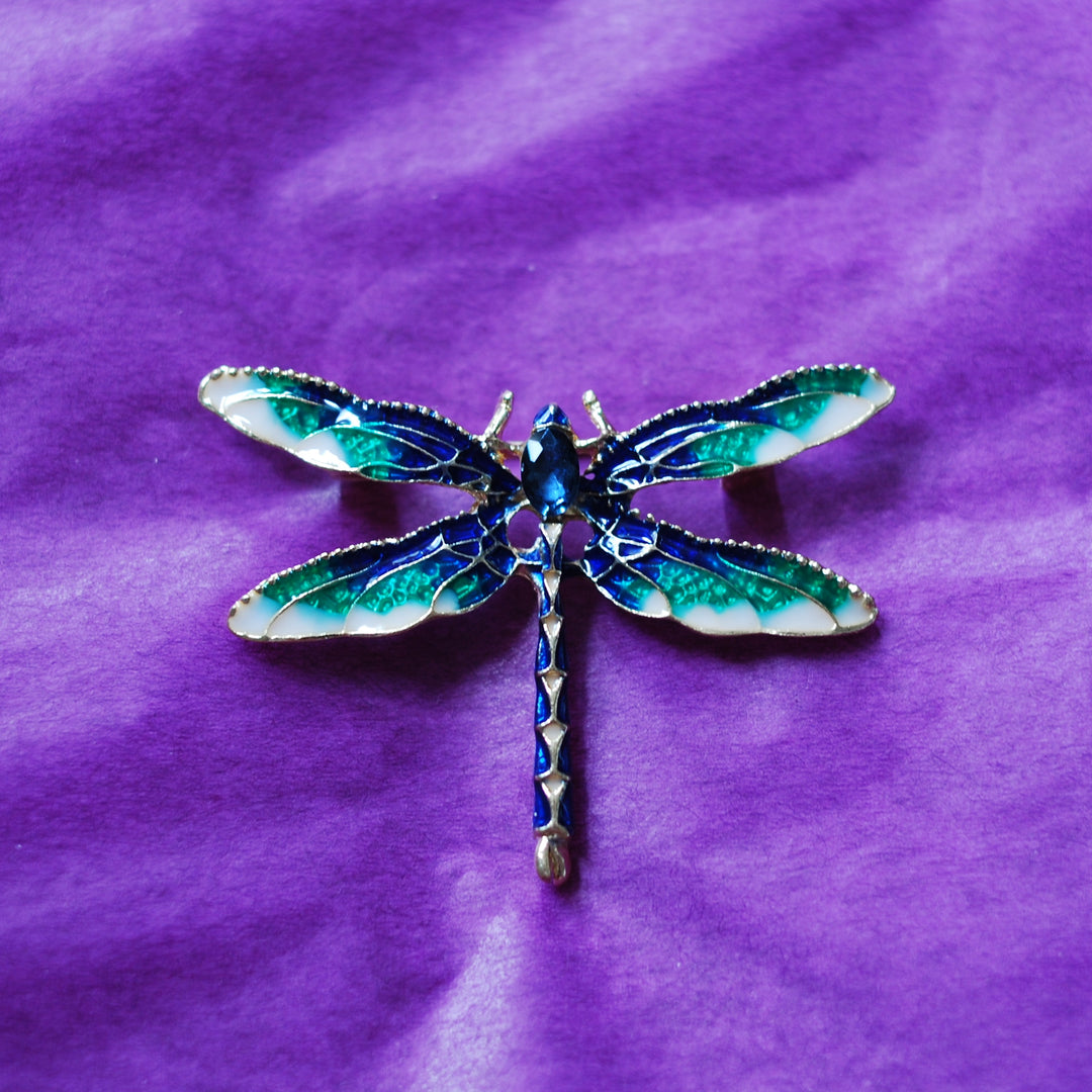 beret with brooch dragonfly