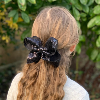 big hair bow in black