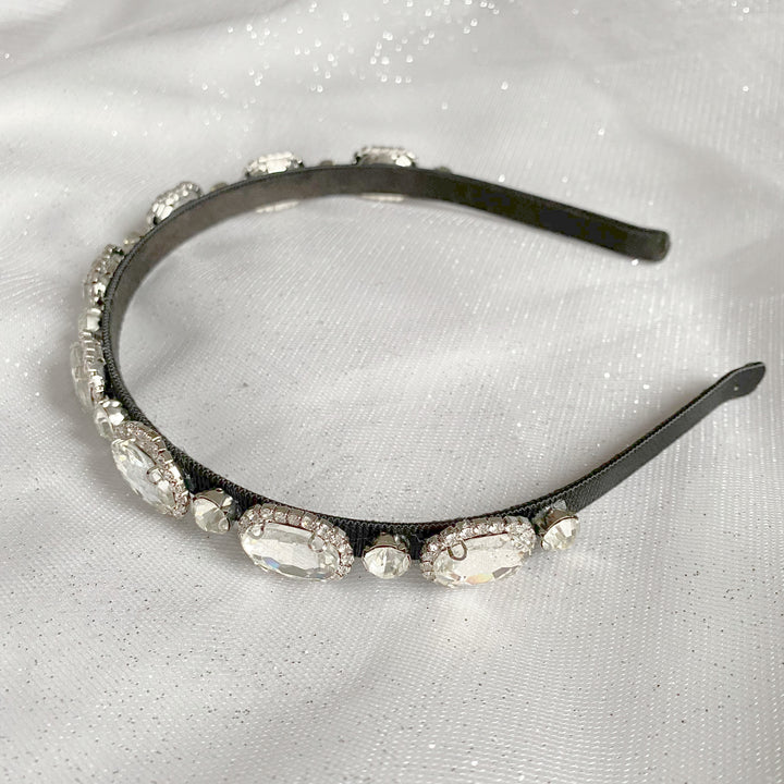 black diamante headband with rhinestone