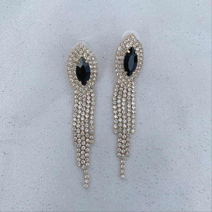black earrings diamante earrings dangly earrings