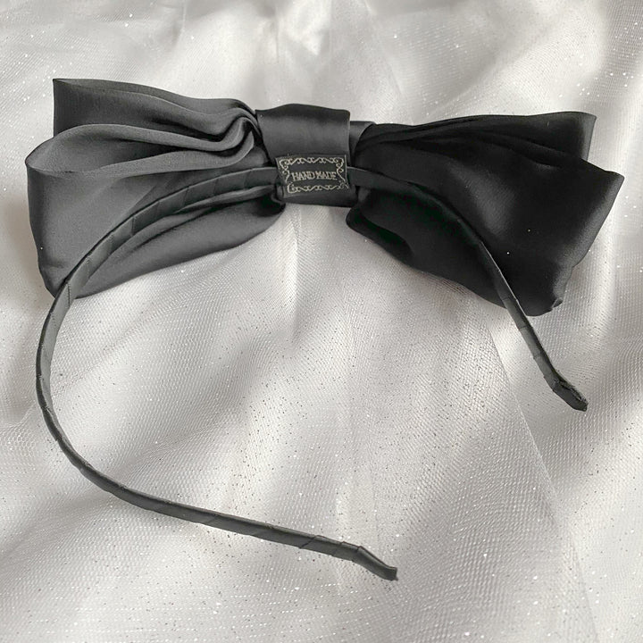 black fascinator bow headband hair band