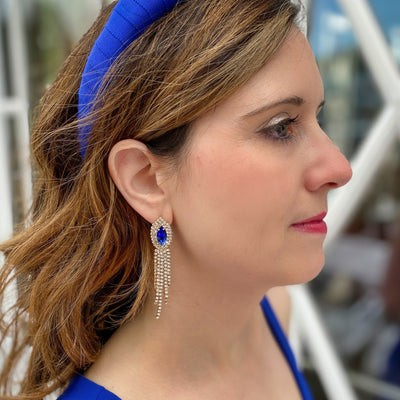 blue earrings diamante earrings dangly earrings formal event
