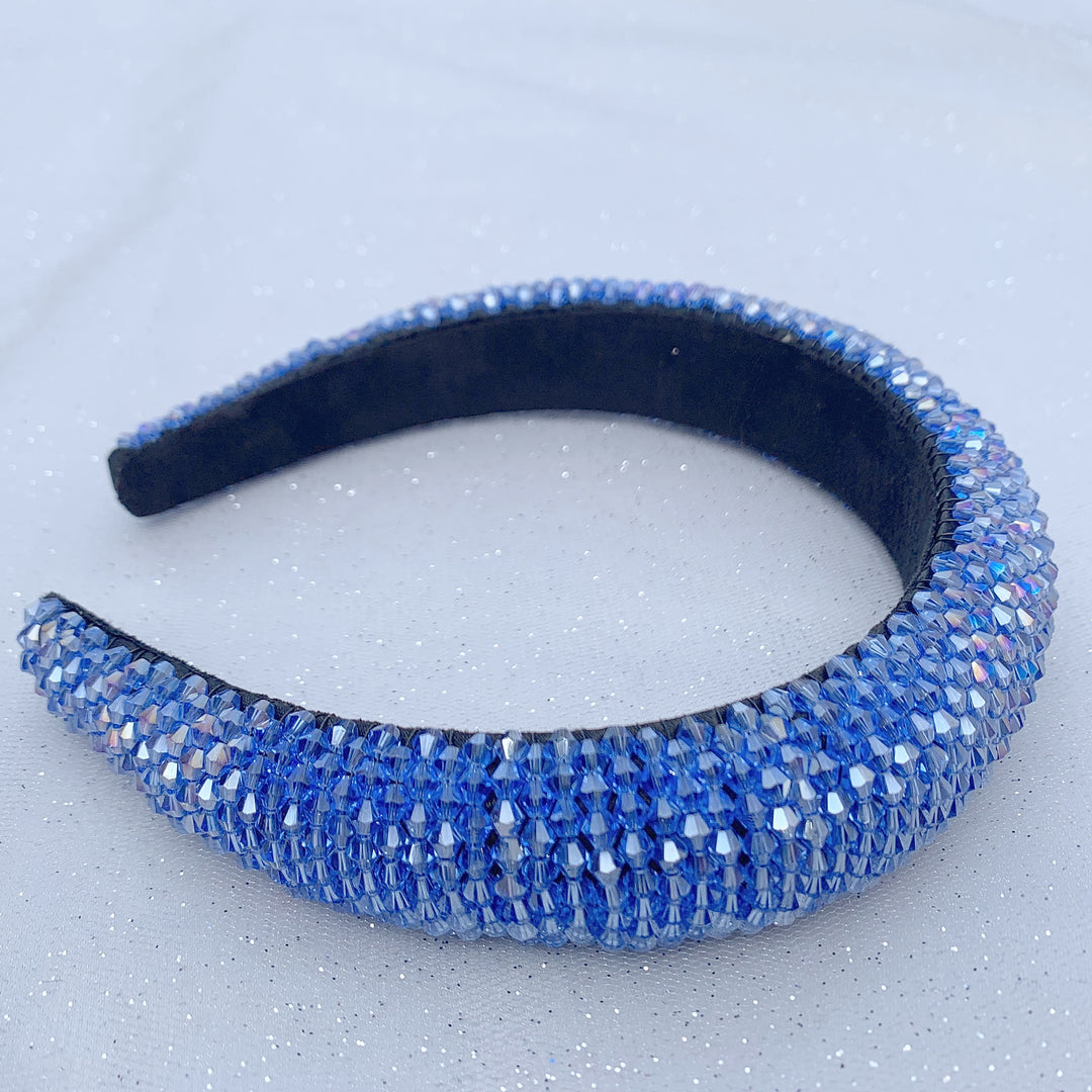 blue headband beaded alice band