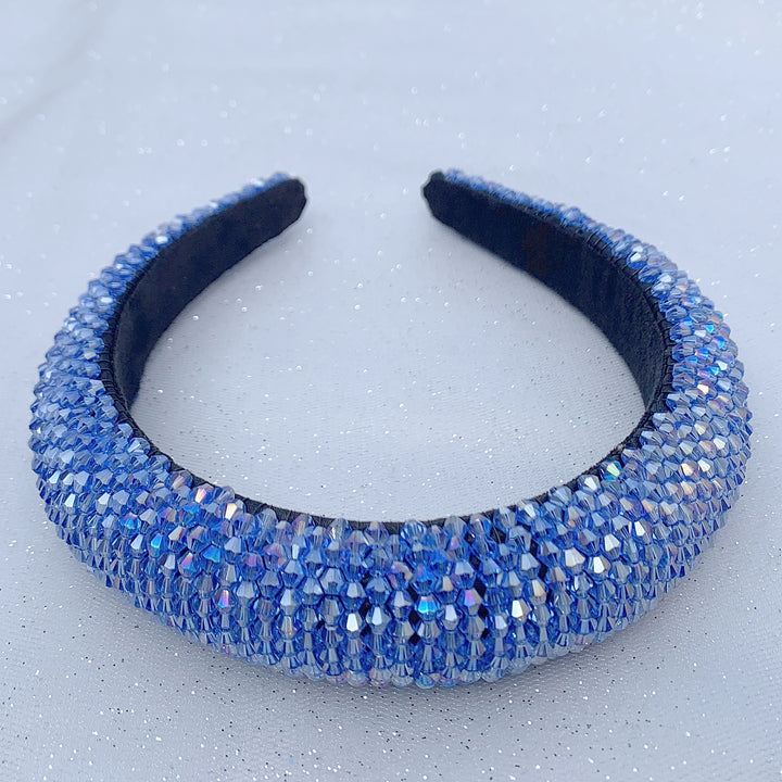 blue headband beaded sparkly
