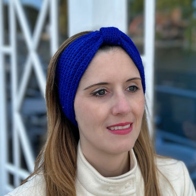 blue winter headband ski headband cobalt blue ear warmer