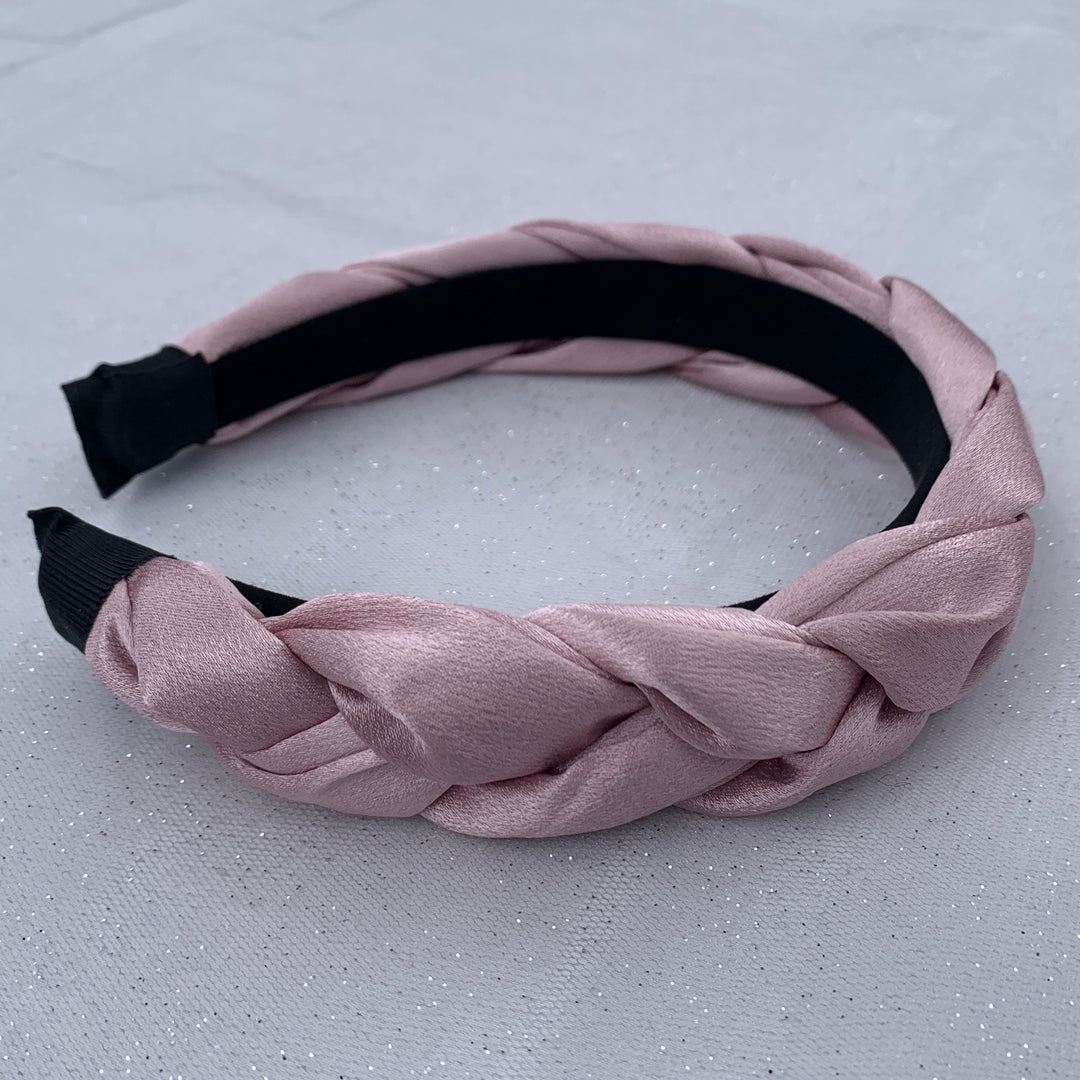 blush pink headband braided alice band