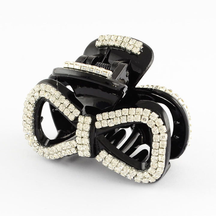 bow hair claw side crystal