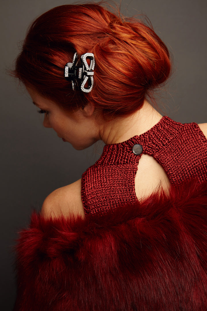 bow hair claw styled bun