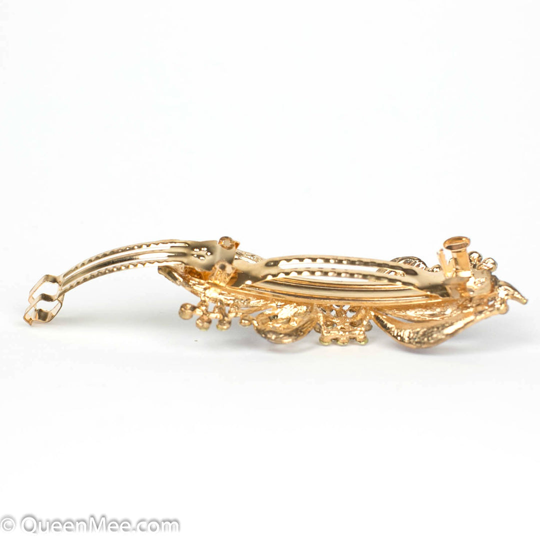 bow hair clip in gold open