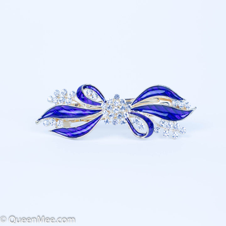 bow hair clip in purple 