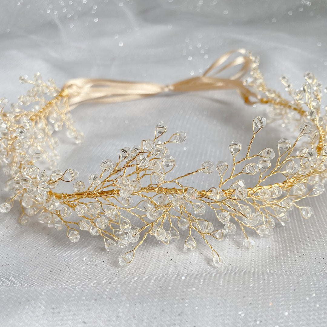 Bridal Headpiece Boho Headband in Silver or Gold